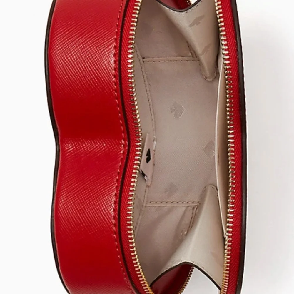 Kate spade new love shack mini heart crossbody bag cherry pepper red - Picture 3 of 4